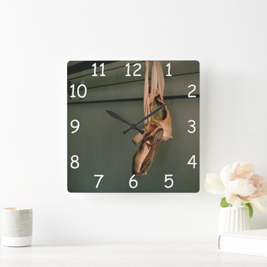 Pointe Shoe Wall Clock Vierkante Klok (Huis)