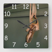 Pointe Shoe Wall Clock Vierkante Klok (Voorkant)
