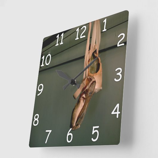 Pointe Shoe Wall Clock Vierkante Klok (Hoek)