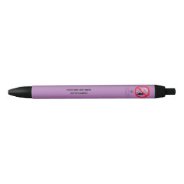 Pointe Shoe Warning Lavender Personalized Zwarte Inkt Pen