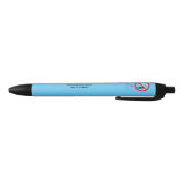 Pointe Shoe Warning Sky Blue Personalized Zwarte Inkt Pen (Bodem)