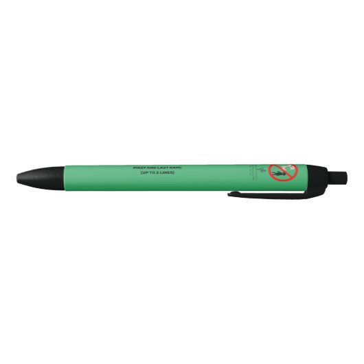 Pointe Shoe Warning Zee Green Personalized Zwarte Inkt Pen (Bodem)