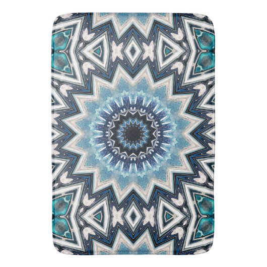 Pointed Blue Mandala Badmat (Voorkant Verticaal)