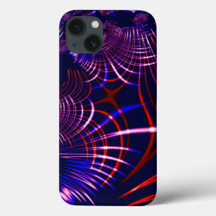 Pointed curves from blue to red and white. Lilac? Case-Mate iPhone Case