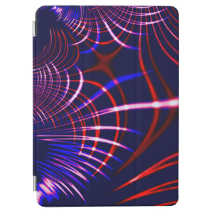 Pointed curves from blue to red and white. Lilac? iPad Air Cover