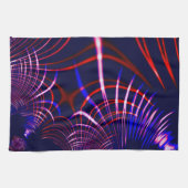 Pointed curves from blue to red and white. Lilac? Theedoek (Horizontaal)