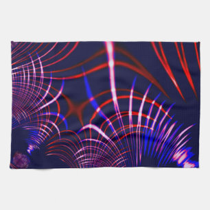 Pointed curves from blue to red and white. Lilac? Theedoek