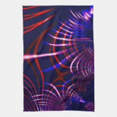 Pointed curves from blue to red and white. Lilac? Theedoek (Verticaal)