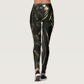 Pointed curves in khaki color and dark background leggings (Achterkant)