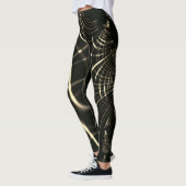 Pointed curves in khaki color and dark background leggings (Links)