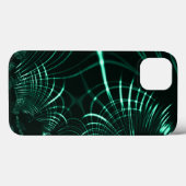 Pointed curves in mix of jungle green and neo mint Case-Mate iPhone case (Achterkant (horizontaal))