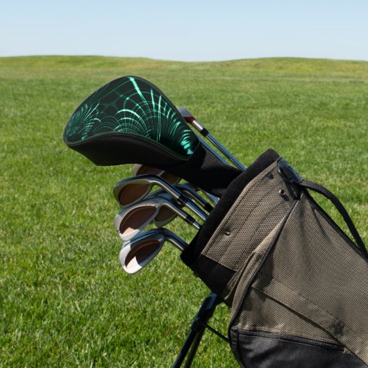 Pointed curves in mix of jungle green and neo mint golfheadcover (Insitu)