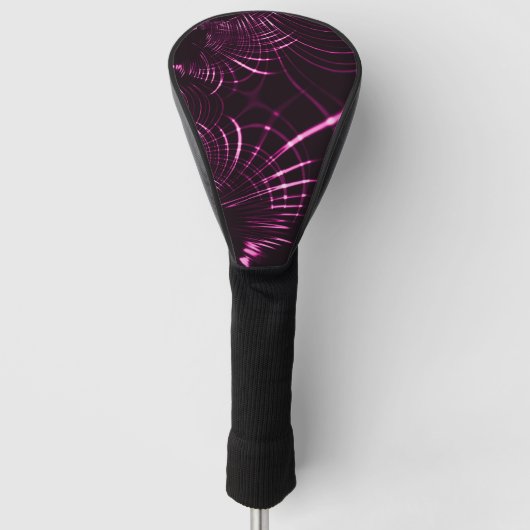 Pointed curves in pink color and dark background golfheadcover (Voorkant)
