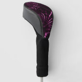Pointed curves in pink color and dark background golfheadcover (Schuin)
