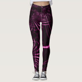 Pointed curves in pink color and dark background leggings (Voorkant)