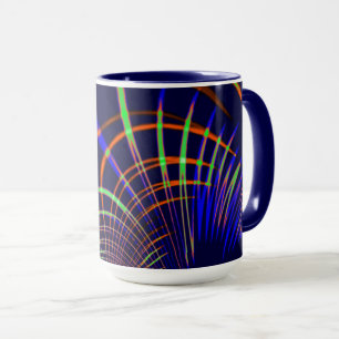 Pointed curves van koraal tot kalkgroen en blauw mok
