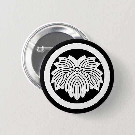 Pointed-leaf ivy in cirkel ronde button 5,7 cm (Voorkant /achterkant)