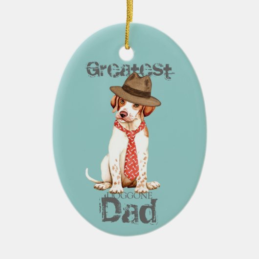 Pointer Dad Keramisch Ornament (Voorkant)