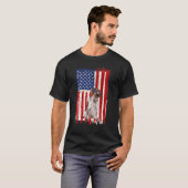 Pointer Dog American Flag Patriotic Independence 4 T-shirt (Voorkant volledig)