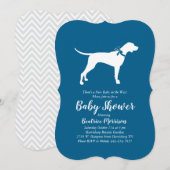 Pointer Dog Baby shower Boy Blue Kaart (Voorkant / Achterkant)