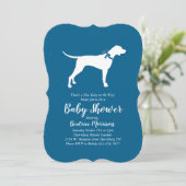 Pointer Dog Baby shower Boy Blue Kaart (Staand voorkant)