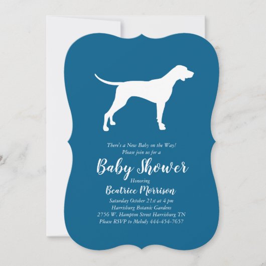 Pointer Dog Baby shower Boy Blue Kaart (Voorkant)
