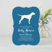 Pointer Dog Baby shower Boy Blue Kaart (Staand voorkant)