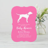 Pointer Dog Baby shower Girl Pink Kaart (Staand voorkant)