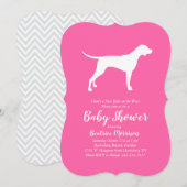 Pointer Dog Baby shower Girl Pink Kaart (Voorkant / Achterkant)