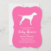 Pointer Dog Baby shower Girl Pink Kaart (Voorkant)