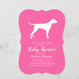 Pointer Dog Baby shower Girl Pink Kaart