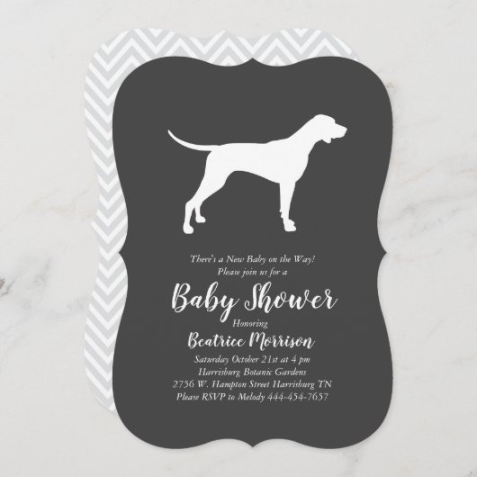 Pointer Dog Baby shower Neutraal Kaart (Voorkant / Achterkant)