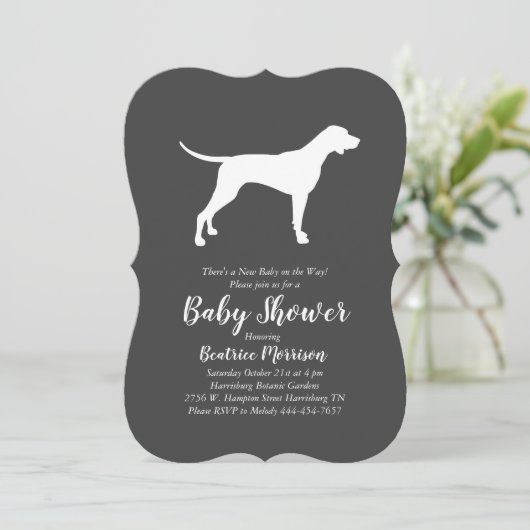 Pointer Dog Baby shower Neutraal Kaart (Staand voorkant)