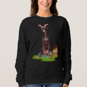 Pointer Dog Easter Egg Bunny Pointer Dog E Trui (Voorkant)