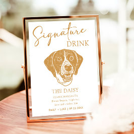 Pointer Dog gepersonaliseerde bruiloft handtekenin Poster