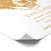 Pointer Dog gepersonaliseerde bruiloft handtekenin Poster (Hoek)