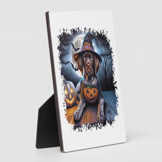 Pointer Dog Halloween Square Fotoplaat (Zijkant)
