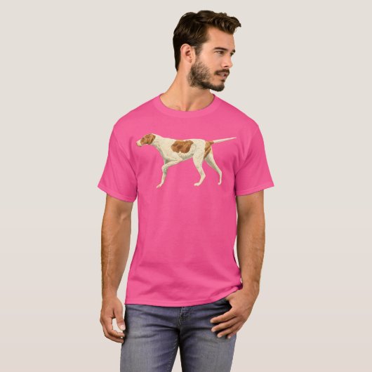 Pointer Dog Pointing Nederlands Pointer Vogel Hond T-shirt (Voorkant volledig)