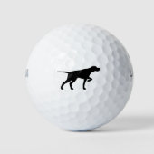 Pointer Dog Silhouette Golf Balls Golfballen (Voorkant)