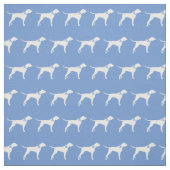 Pointer Dog Silhouette Huisdier Lichtblauw Stof (Swatch)