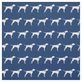 Pointer Dog Silhouette Pet Navy Blauw Stof (Swatch)