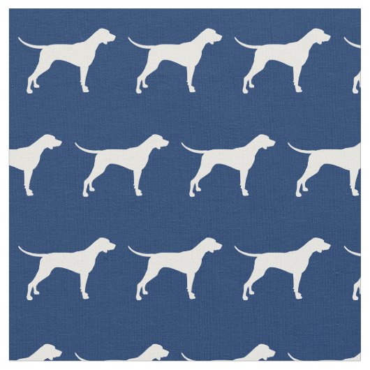 Pointer Dog Silhouette Pet Navy Blue Stof (Close Up)