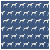 Pointer Dog Silhouette Pet Navy Blue Stof (Swatch)