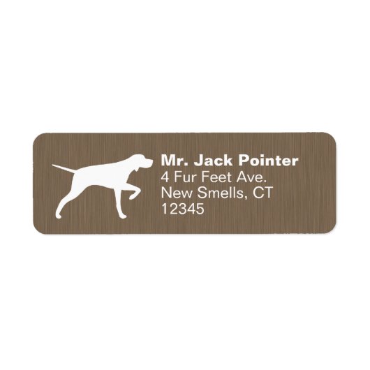 Pointer Dog Silhouette Return Address Labels (Voorkant)
