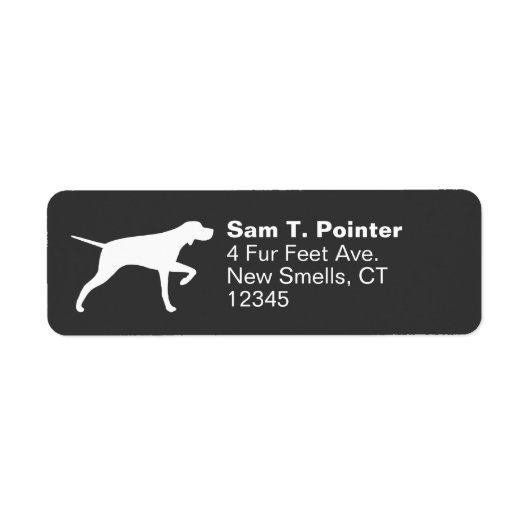 Pointer Dog Silhouette Return Address Labels (Voorkant)