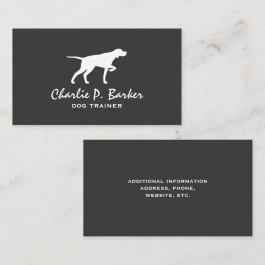 Pointer Dog Silhouette Visitekaartje (Voorkant / Achterkant)