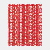 Pointer Dog Silhouettes-kerstvakantiepatroon Fleece Deken (Voorkant)