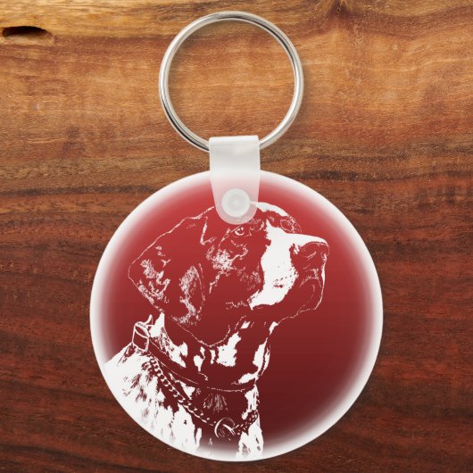 Pointer Dog Sleutelhangers Stijlvol Hondenliefhebb (Voorkant)