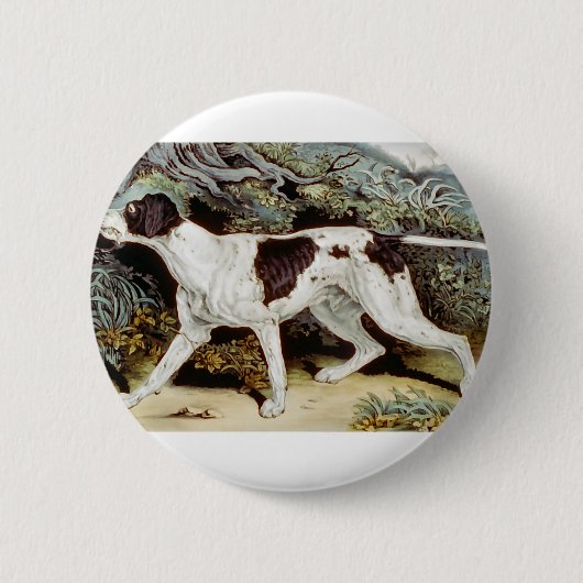 Pointer Dog Water, kleur Ronde Button 5,7 Cm (Voorkant)