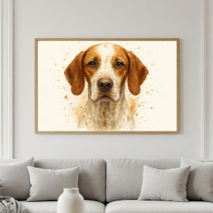 Pointer Dog Waterverf Portret Poster